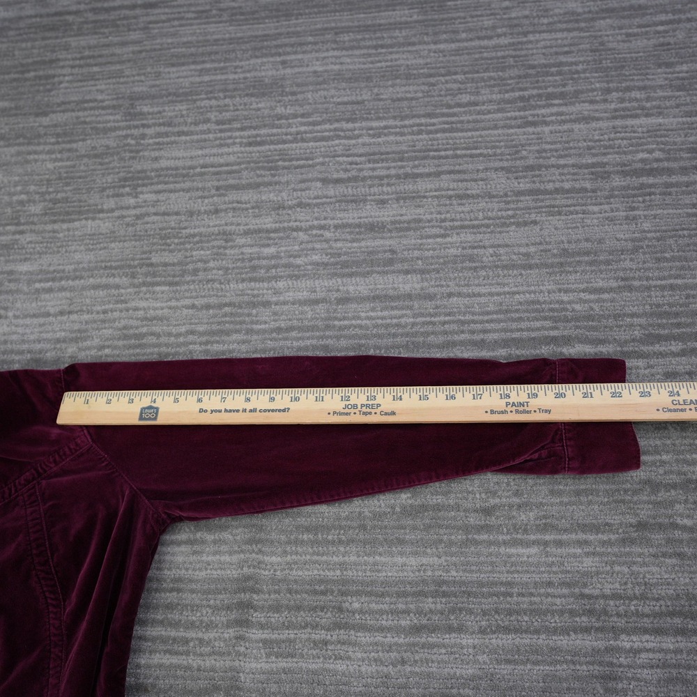 Cabi Burgundy Plum Velvet Zip Up Jacket Style 379 Women's Medium Cotton Collar - Picture 6 of 10